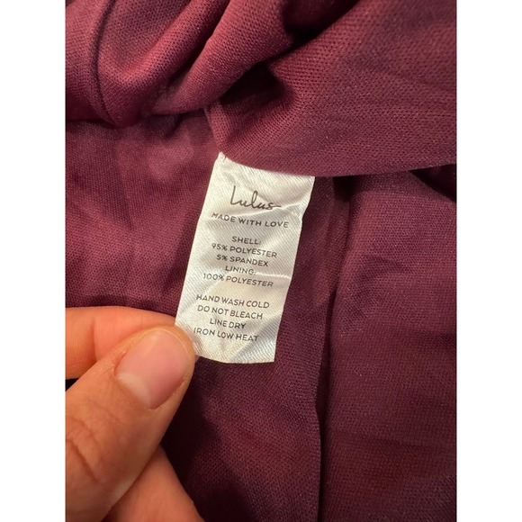 Lulus Burgundy Strapless High Slit Maxi Dress Formal Evening Gown XL - Picture 10 of 13